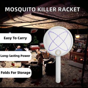 Raqueta Eléctrica Recargable para Matar Mosquitos, Plegable, Ecológica, Portátil, con Cobertura de 20m - Product Image 2