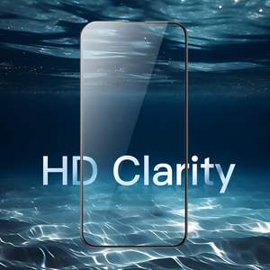 Protecteur d'écran trempé HD transparent haute définition pour <span class=keywords><strong>iPhone</strong></span> 16 16Pro Max 15 grand arc bord noir <span class=keywords><strong>protection</strong></span> d'écran en soie - Product Image 6