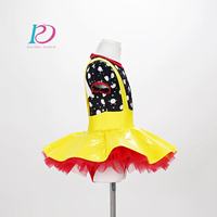 Costume Tutu à pois style Mickey Mouse pour filles, jaune, polyester/rayonne, combinaison, robe de ballet hip-hop, pour spectacle