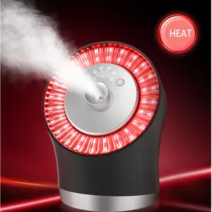 Rode Led Fototherapie Face Steamer 2 In 1 Nano Ionische Hot Professionele Spa Luxe Stand Ozon Stoom Handleiding Gezichtsmachine Stoomboot