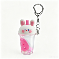 Porte-clés en acrylique à paillettes liquides de formes variées, figurine en PVC personnalisable, décoration scintillante, cadeau promotionnel pour fête