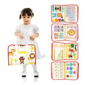 Activités d'apprentissage pour la motricité fine Jouet <span class=keywords><strong>de</strong></span> voyage pour 1 2 3 4 ans Jouets éducatifs Cadeau pour les tout-petits Feutre occupé Board - Product Image 4
