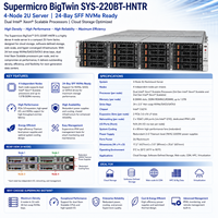 Supermicro BigTwin SYS-220BT-HNTR Server 4-Node 2U 24-Bay SFF Siap NVMe Dual Xeon Scalable Server Penyimpanan Cloud