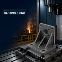 Support de fixation pour machine-outil en fonte gris sur mesure EN 1561, pièces d'équipement usinées CNC moulées par sablage