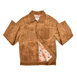 Chaqueta de lona para hombre, abrigo informal Retro americano a la moda, chaqueta de cera de aceite, resistente al agua y antisuciedad, ropa de trabajo