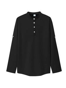 เสื้อโปโลเฮนลีย์ผ้าวาฟเฟิลถักสำหรับผู้ชาย ปักโลโก้ 200GSM โพลีเอสเตอร์ 100% เสื้อกอล์ฟ/ชุดทำงาน - Product Image 4