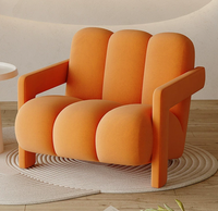 Fauteuil individuel design style crème, fauteuil d'appoint paresseux irrégulier minimaliste moderne très tendance