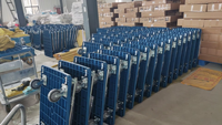 Chariot multi-niveaux pour repas. Quatre roues. Nylon plastique. Usage commercial. Roues pivotantes pour véhicules à pousser à la main, roulettes industrielles