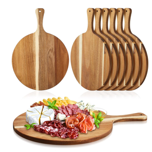 Assiette décorative ronde en bois moderne de 8 pouces, faite à <span class=keywords><strong>la</strong></span> main, passe au lave-vaisselle, plat de service pour mariage - Product Image 1
