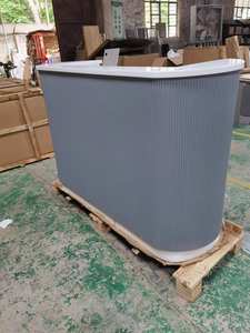 Juego de escritorio de ordenador ejecutivo moderno de estilo nórdico escritorios de recepción de madera de alto brillo en forma de i rosa y blanco para oficina Smart Home - Product Image 2