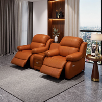 Fauteuil inclinable électrique ergonomique 4+3+2 places pour cinéma, avec doubles consoles et porte-gobelets, canapé inclinable intelligent de haute qualité