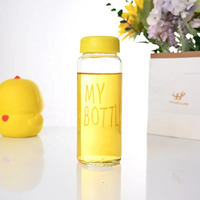Bouteille de sport populaire pour jus, 300 ml, 500 ml, en verre, avec bouchon à vis