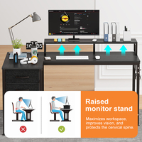 L-vormig bureau voor kinderen, laptopbureau, kantoorbureau, computertafel