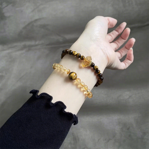 Bracelet en perles hexagonales à double cercle en cristal naturel et strass, protection contre la pauvreté, cadeau, vente en gros, OEM personnalisé - Product Image 3
