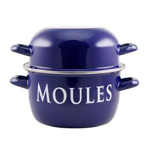 Venta al por mayor de <span class=keywords><strong>grandes</strong></span> ollas de mejillón de esmalte de hierro fundido antiadherente multifuncional para mariscos con tapa - Product Image 2