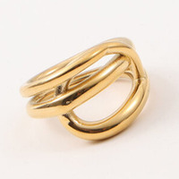 Nouveautés femmes dainty minimaliste mode jointure bijoux 18k plaqué or en acier inoxydable ligne abstraite forme anneau