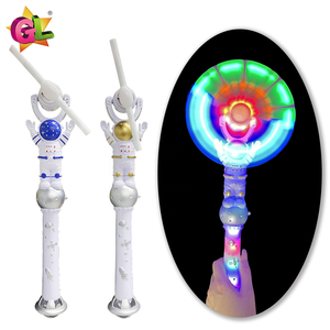Astronaute 12 lumières, jouet <span class=keywords><strong>moulin</strong></span> à <span class=keywords><strong>vent</strong></span>, figurine sur la Lune avec poignée LED, planète lumineuse en plastique pour <span class=keywords><strong>enfant</strong></span> - Product Image 1
