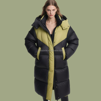 Doudoune matelassée personnalisée 90 % duvet de canard blanc pour femme, manteau long jusqu'aux chevilles, chaud et épais pour l'hiver, idéal pour OEM/ODM