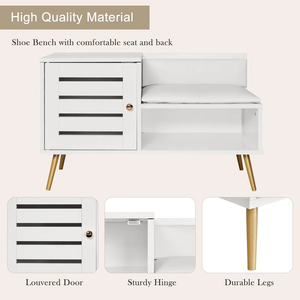 Bien Meilleures ventes de Mobilier de salon <span class=keywords><strong>Chaussures</strong></span> à boutons blanches avec coussins <span class=keywords><strong>Banc</strong></span> Locker - Product Image 6