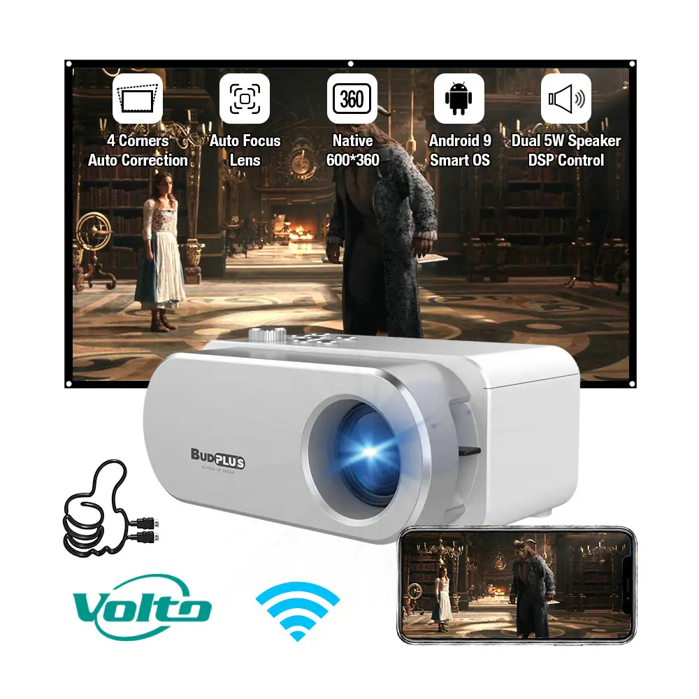 VOLTOTop Full HD 1080P Android Smart WiFi projecteur Home cinéma jeu vidéo LED LCD projuecteur lAzEr Beamer PC 4K