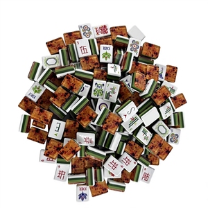 Mahjong américain 160 pièces 32 mm en acrylique avec dos imitation bois, avec tapis <span class=keywords><strong>marocain</strong></span> orange et vert, en stock, <span class=keywords><strong>jeu</strong></span> de club pour 4 joueurs - Product Image 6