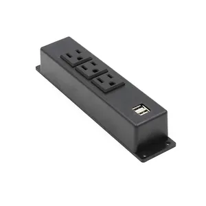 Prises d'alimentation d'extension américaines meubles de salon monté en surface usb à 3 broches gang prise usb 2 ports chargeur