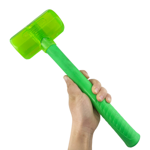 Marteau de sécurité transparent vert en <span class=keywords><strong>caoutchouc</strong></span> souple 480G avec manche en plastique pour l'installation de carreaux, le bricolage du bois et la personnalisation OEM - Product Image 1
