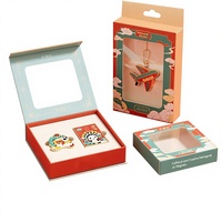Boîte en carton personnalisable style fenêtre avec gaufrage, en papier blanc, type boîte fixe pour emballage cadeau et artisanat