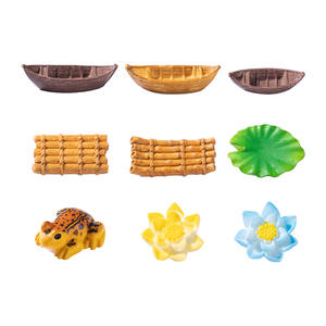 Kunstmatige Vijver Landschap Micro Hars Kikker Lotusblad Lotus Bloemen Schip Beeldjes Voor Diy Ambachtelijke Tuin Glazen Container Ornament - Product Image 5