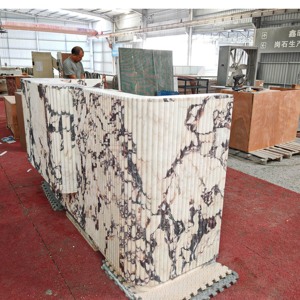 Italy Violar Marble Luxury Reception Desk with Storage <b>Drawers</b> and LED Light for Hotel Supermarket - Product Image 6