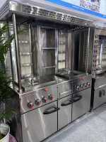 Ventes directes usine : Machine à shawarma au gaz 8+8 brûleurs, machine à poulet rôti vertical 16 brûleurs