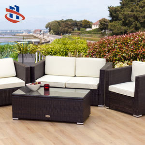 Ensemble canapé de réunion de jardin en poly rotin moderne Fourniture d'usine de tissage extérieur en rotin PE de haute qualité pour l'utilisation dans les parcs - Product Image 1