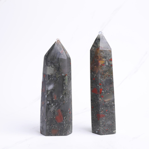 Quarzo naturale africano <span class=keywords><strong>Bloodstone</strong></span> punti di pietre preziose pietre curative per la decorazione domestica - Product Image 4