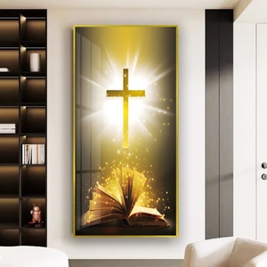 Galería Brillante: Exquisitas Pinturas en Porcelana de Cristal, Ambiente de Lujo para Sala de Estar, Cuadros Colgantes con Luces LED - Product Image 5