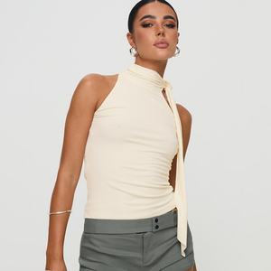 Camiseta sin mangas de poliéster y spandex para mujer, cuello moderno, corte ajustado, estampado lindo, se puede personalizar el patrón. - Product Image 6