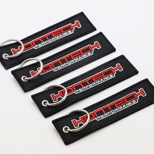 Porte-clés tissé personnalisé style course noir, brodé, pour atelier de tuning automobile, cadeaux promotionnels - Product Image 3