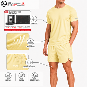 Survêtement PRO à séchage rapide pour hommes, short respirant personnalisé, ensemble de vêtements de <span class=keywords><strong>jogging</strong></span> - Product Image 1