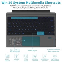 Clavier compatible avec Surface, clavier rétroéclairé Surface Go, clavier Microsoft Surface Pro 5, clavier d'exportation Surface