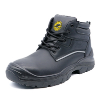 Chaussures de sécurité MaxiTough Construction à coupe moyenne en cuir, résistantes aux perforations et à l'huile, semelle en PU, embout en acier, doublure en maille imperméable, toutes saisons, unisexe