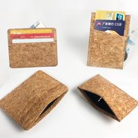 Dompet Kartu Tipis dari Kayu Gabus Lembut untuk Pria, Dompet Kartu Unisex Kecil dan Pendek untuk Kartu Identitas Bisnis