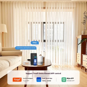 Smart Electric Dream Hotel Apartment Curtains <strong>Wide</strong> Slats Transparent Vertical <strong>Blinds</strong> Built-In Plain Polyester Material Room - Product Image 3