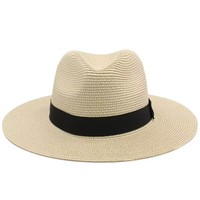 Chapeau Panama unisexe tendance d'été à large bord, visière personnalisable avec logo, chapeau plat en paille de papier pour hommes et femmes, idéal pour la plage, les voyages et les fêtes