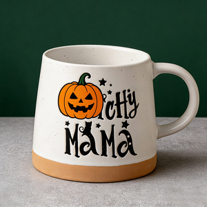 Juego de Tazas de Cerámica de Halloween Witchy Mama - 2 Tazas de Café de 14 oz con Diseño de Calabaza y Gato, Recuerdos para Fiestas Espeluznantes - Product Image 2