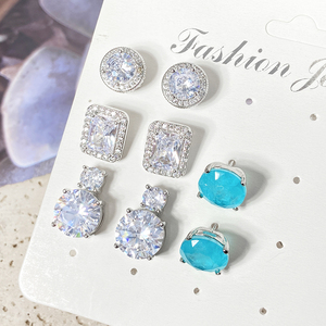 ต่างหูมินิมอลประดับเพชร CZ ชุบทอง 18K สไตล์เกาหลีสุดหรูสำหรับผู้หญิง - Product Image 6