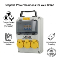 Boîte de distribution en acier IP67 personnalisée avec conception en pente 3 prises 3 disjoncteurs 1p pour équipement électrique industriel