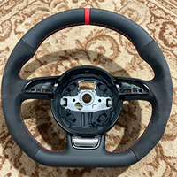 Volant en cuir pour Audi A5 A6 A7 Q3 Q5 Q7 R8 A3 8V A4 B9 B8 RS3 RS5, volant en daim à fond plat