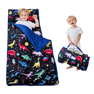 Lightweight Travel Sleeping Bag Fit Standard Cot Toddler Nap Mat with Pillow <b>Fleece</b> Minky <b>Blanket</b> - Product Image 3