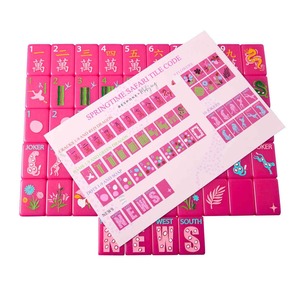 Tablevibe – Jeu de tuiles de mahjong modernes en acrylique, motif tropical, avec sac de rangement inclus - Product Image 3