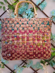 Sac fourre-tout bohème fait main en jute pour femme, avec motif tissé perlé, fermeture éclair, écologique, sacs à bandoulière décontractés - Product Image 5