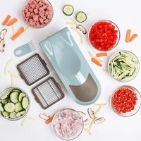 Hachoir et trancheuse à légumes en acier inoxydable, durable, facile à nettoyer, avec pieds antidérapants pour minimiser les rayures